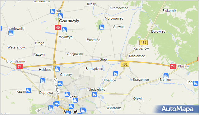 mapa Staw gmina Czarnożyły, Staw gmina Czarnożyły na mapie Targeo