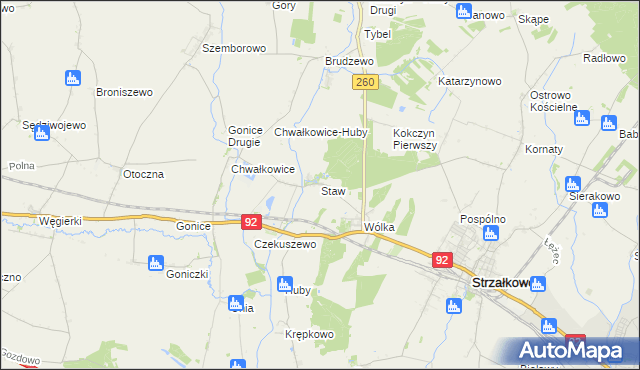 mapa Staw gmina Strzałkowo, Staw gmina Strzałkowo na mapie Targeo