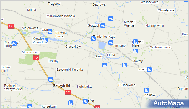 mapa Staw gmina Szczytniki, Staw gmina Szczytniki na mapie Targeo