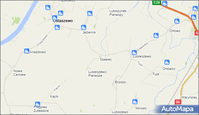 mapa Stawiec gmina Nowy Dwór Gdański, Stawiec gmina Nowy Dwór Gdański na mapie Targeo