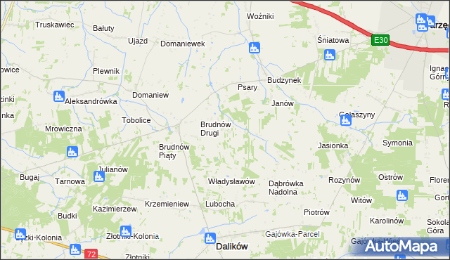 mapa Stefanów gmina Dalików, Stefanów gmina Dalików na mapie Targeo