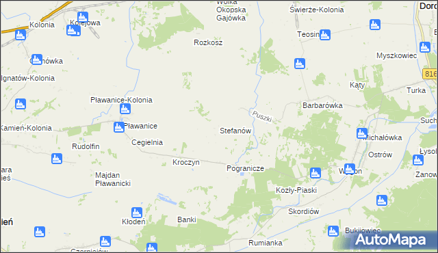 mapa Stefanów gmina Dorohusk, Stefanów gmina Dorohusk na mapie Targeo