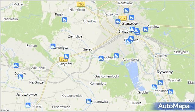 mapa Stefanówek, Stefanówek na mapie Targeo