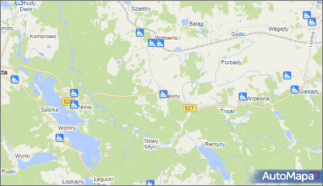 mapa Stękiny, Stękiny na mapie Targeo