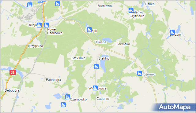 mapa Steklno, Steklno na mapie Targeo