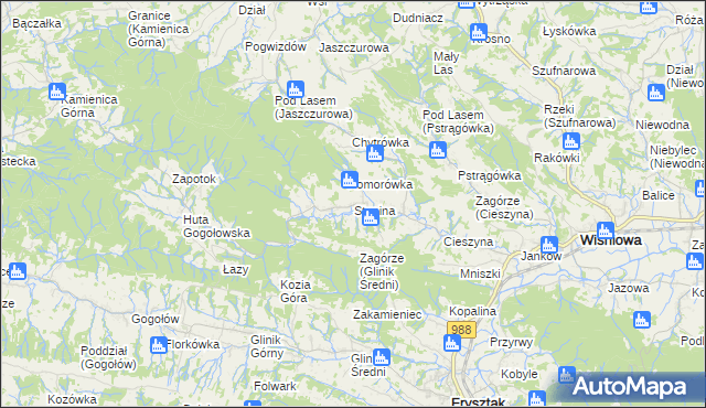 mapa Stępina, Stępina na mapie Targeo