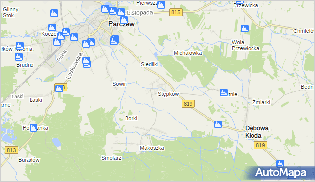 mapa Stępków, Stępków na mapie Targeo