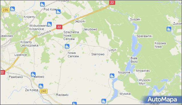 mapa Sternowo, Sternowo na mapie Targeo