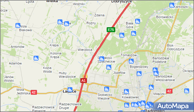 mapa Stobiecko Szlacheckie, Stobiecko Szlacheckie na mapie Targeo