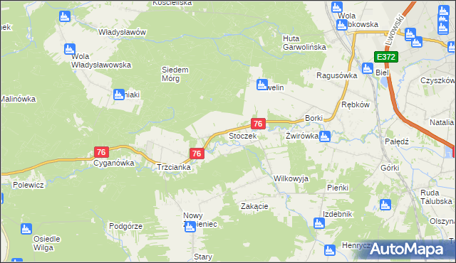 mapa Stoczek gmina Garwolin, Stoczek gmina Garwolin na mapie Targeo