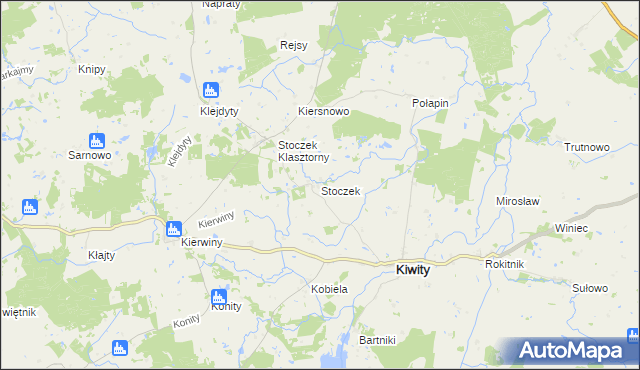 mapa Stoczek gmina Kiwity, Stoczek gmina Kiwity na mapie Targeo