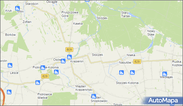 mapa Stoczek gmina Niemce, Stoczek gmina Niemce na mapie Targeo