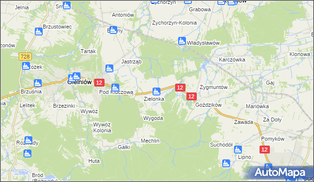 mapa Stoczki gmina Gielniów, Stoczki gmina Gielniów na mapie Targeo
