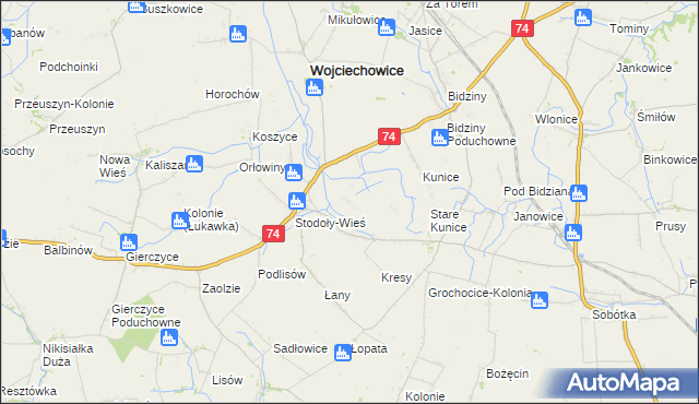 mapa Stodoły-Kolonie, Stodoły-Kolonie na mapie Targeo