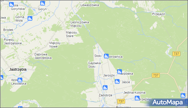 mapa Stoki gmina Pionki, Stoki gmina Pionki na mapie Targeo