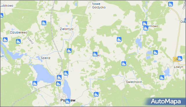 mapa Stoki gmina Pszczew, Stoki gmina Pszczew na mapie Targeo