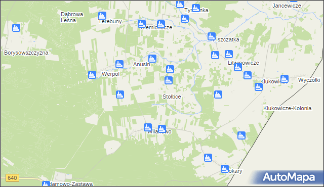 mapa Stołbce, Stołbce na mapie Targeo