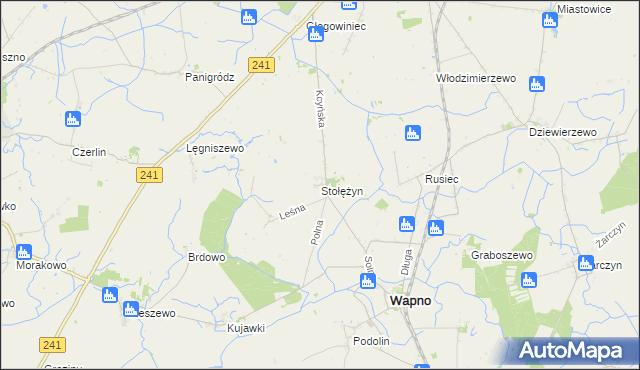 mapa Stołężyn, Stołężyn na mapie Targeo