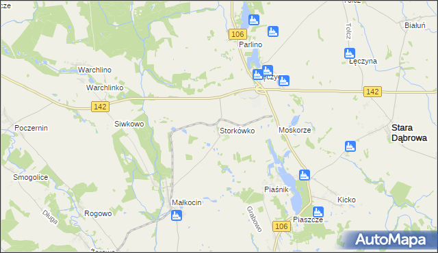 mapa Storkówko, Storkówko na mapie Targeo