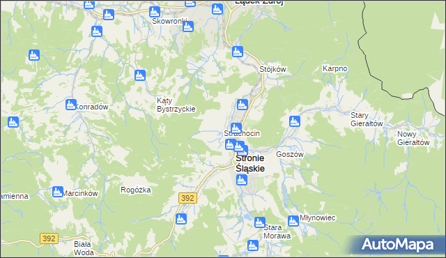 mapa Strachocin gmina Stronie Śląskie, Strachocin gmina Stronie Śląskie na mapie Targeo