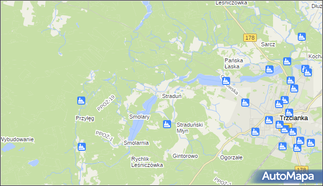 mapa Straduń, Straduń na mapie Targeo