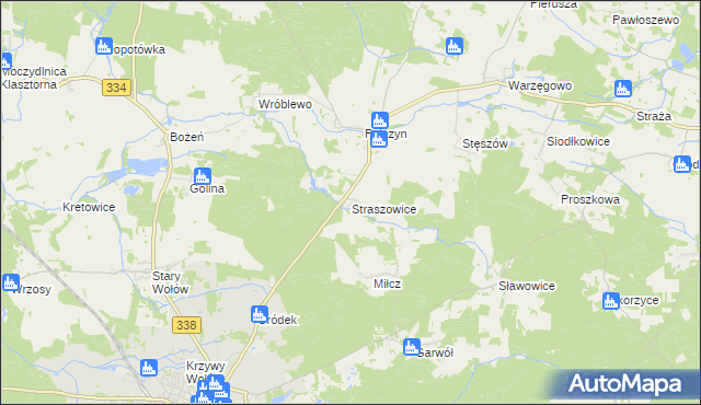 mapa Straszowice, Straszowice na mapie Targeo