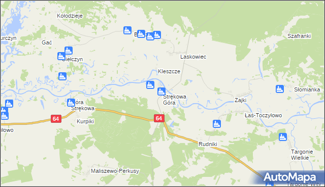 mapa Strękowa Góra, Strękowa Góra na mapie Targeo