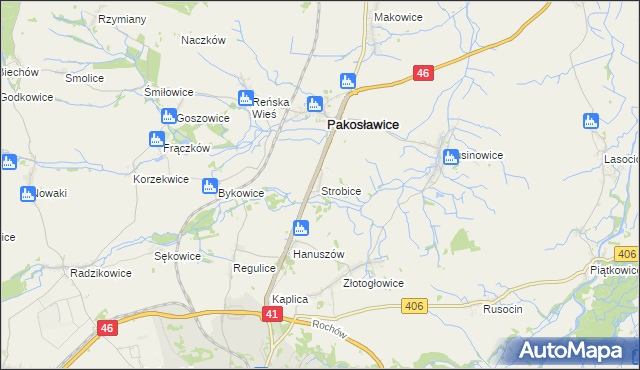 mapa Strobice, Strobice na mapie Targeo