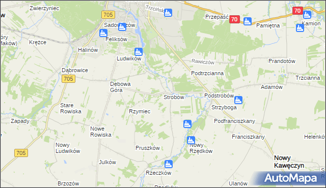 mapa Strobów, Strobów na mapie Targeo