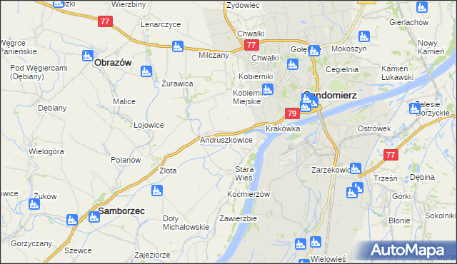 mapa Strochcice, Strochcice na mapie Targeo