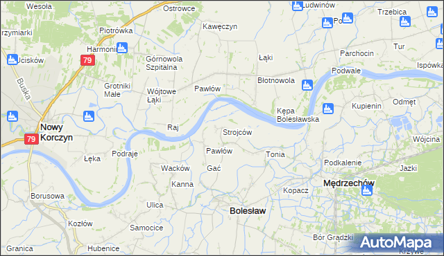 mapa Strojców, Strojców na mapie Targeo