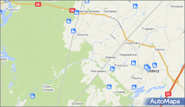 mapa Stronno gmina Koronowo, Stronno gmina Koronowo na mapie Targeo