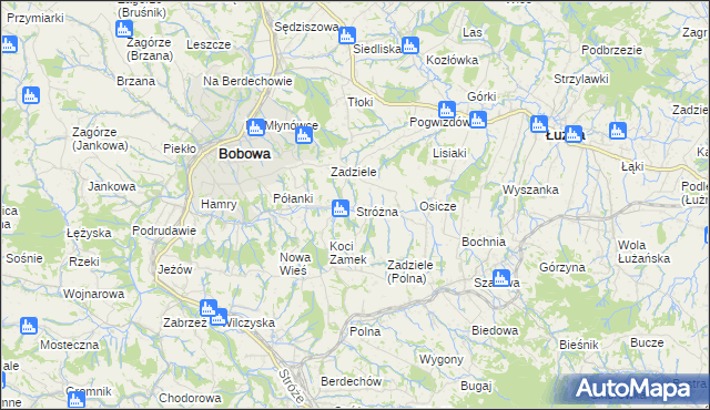 mapa Stróżna, Stróżna na mapie Targeo