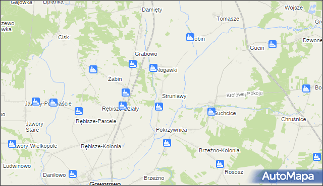 mapa Struniawy, Struniawy na mapie Targeo