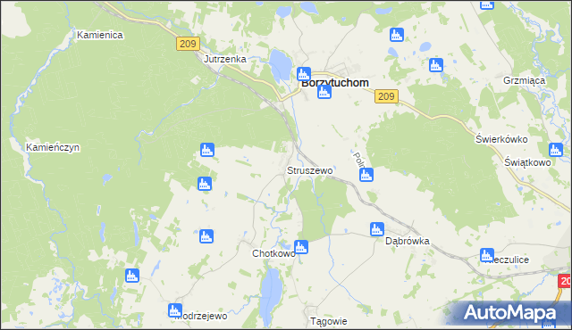 mapa Struszewo, Struszewo na mapie Targeo