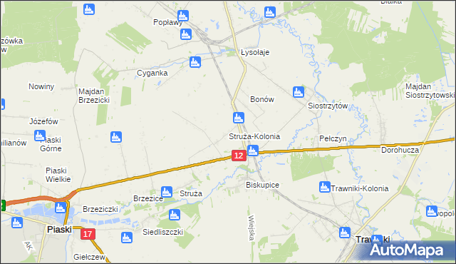 mapa Struża-Kolonia, Struża-Kolonia na mapie Targeo