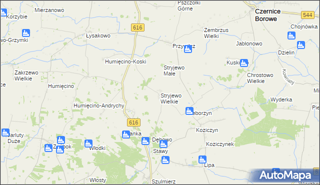 mapa Stryjewo Wielkie, Stryjewo Wielkie na mapie Targeo