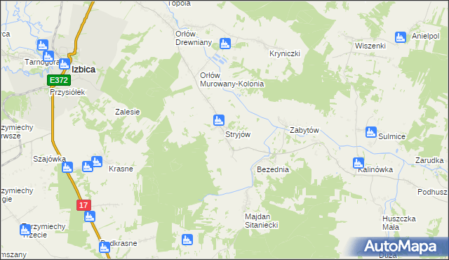 mapa Stryjów, Stryjów na mapie Targeo