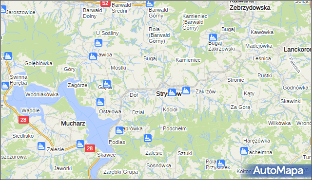 mapa Stryszów, Stryszów na mapie Targeo