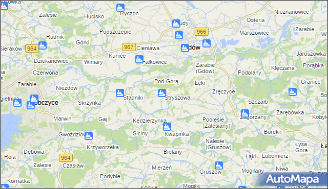 mapa Stryszowa, Stryszowa na mapie Targeo