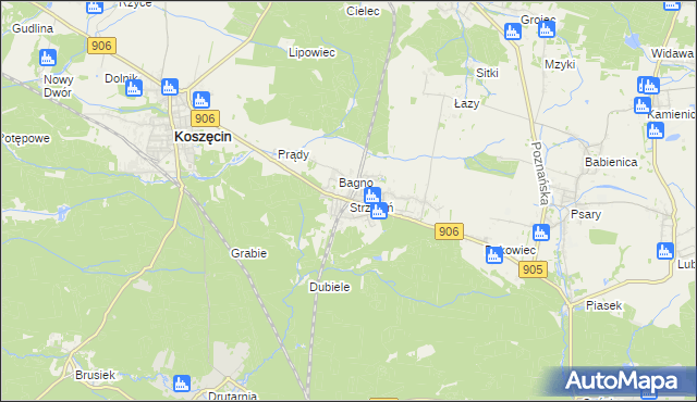 mapa Strzebiń, Strzebiń na mapie Targeo
