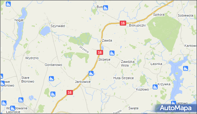 mapa Strzelce gmina Łasin, Strzelce gmina Łasin na mapie Targeo