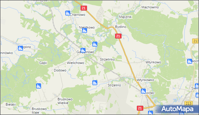 mapa Strzelinko, Strzelinko na mapie Targeo