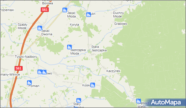 mapa Strzeszewo gmina Śniadowo, Strzeszewo gmina Śniadowo na mapie Targeo