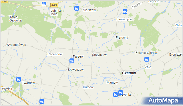 mapa Strzydzew, Strzydzew na mapie Targeo