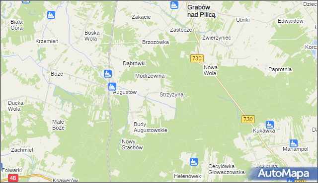 mapa Strzyżyna, Strzyżyna na mapie Targeo