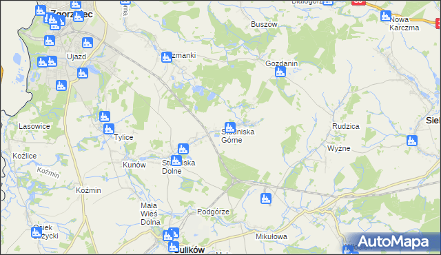 mapa Studniska Górne, Studniska Górne na mapie Targeo