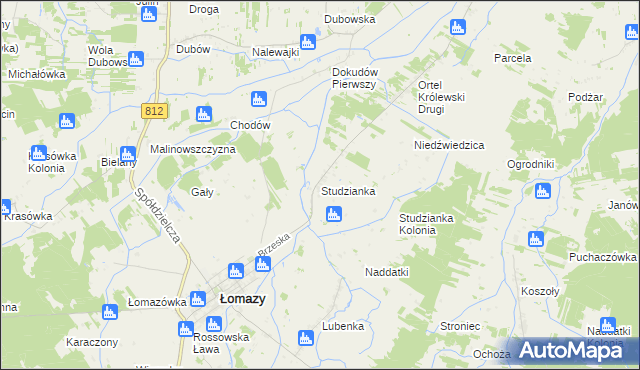 mapa Studzianka gmina Łomazy, Studzianka gmina Łomazy na mapie Targeo