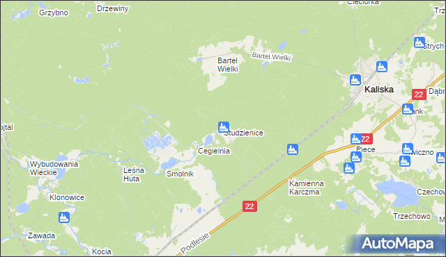 mapa Studzienice gmina Kaliska, Studzienice gmina Kaliska na mapie Targeo