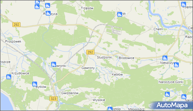 mapa Studzionki, Studzionki na mapie Targeo